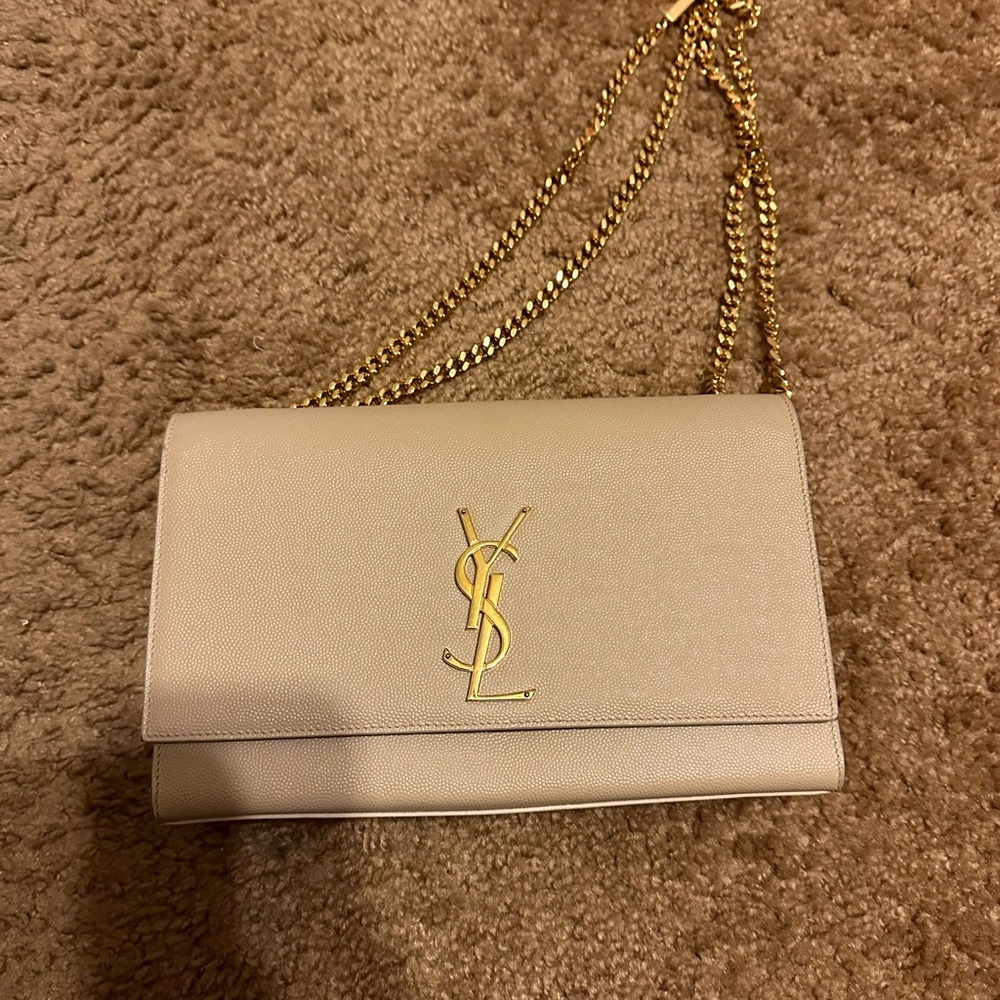 Yves Saint Laurent Cream Chain Shoulder Bag